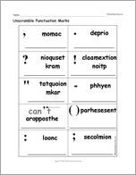 Unscramble Punctuation Marks Worksheet