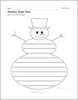 Snowman Shape Poem