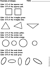 Color Fractions of Groups of Shapes