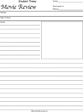 Newspaper Movie Review Page