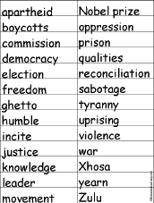 A Nelson Mandela-Related Word for Each Letter