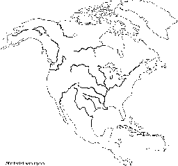Outline Map Rivers of North America