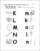 Match Uppercase and Lowercase Letters K-O