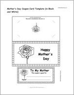 Mother's Day Coupon Card Template (in Black and White)