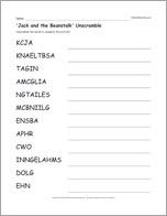 'Jack and the Beanstalk' Unscramble
