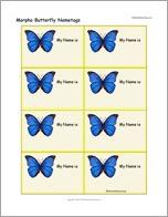 Morpho Butterfly Nametags