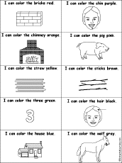 I Can Color 'Three Little Pigs' Words