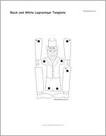 Black and White Leprechaun Template