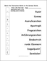 Match the Punctuation Marks to the German Words