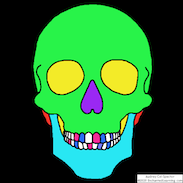 Plain sugar skull sample coloring image.