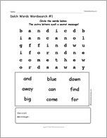 Dolch Words Wordsearch #1