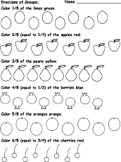 Color Fractions of Groups of Fruit - Eighths