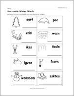 Unscramble Winter Words
