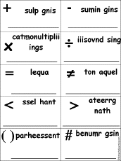 Unscramble Words for Math Symbols
