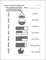 Match Fractions Worksheet #3