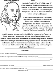 Benjamin Franklin Biography/Questions