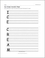 Ice Cream Acrostic Poem