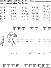 Paul Revere Alphabet Code