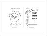 Words That Start With U: A Printable Book