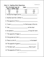 Short A: Spelling Word Questions