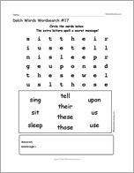 Dolch Words Wordsearch #17