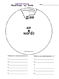 Word Wheel - AN Words: Printable Worksheet