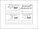 Words that Rhyme with At — Printable Book