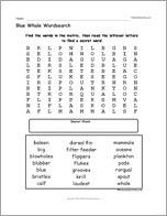 Blue Whale Wordsearch