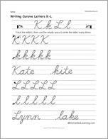 Writing Cursive Letters K-L