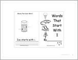 Words That Start With I: A Printable Book