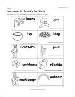 Unscramble St. Patrick's Day Words