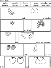 Fruit Words - Picture Cloze