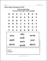 Dolch Words Wordsearch #18
