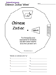 Chinese Zodiac Word Wheel: Printable Worksheet