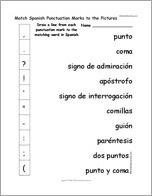 Match Spanish Punctuation Marks to the Pictures