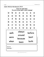 Dolch Words Wordsearch #14