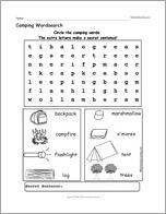 Camping Wordsearch