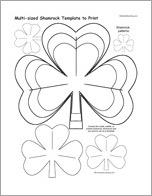 Multi-sized Shamrock Template to Print