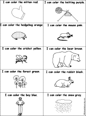 I Can Color 'The Mitten' Story Words