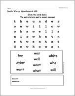 Dolch Words Wordsearch #9