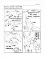 Dinosaur Valentine Cards #1