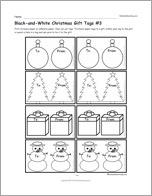 Black-and-White Christmas Gift Tags #3