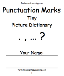 Punctuation Marks Tiny Picture Dictionary - A Short Book to Print