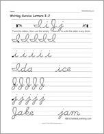 Writing Cursive Letters I-J