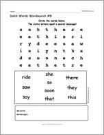 Dolch Words Wordsearch #8