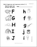 Match Uppercase and Lowercase Letters F-J