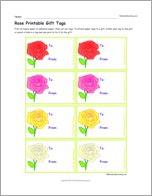 Rose Printable Gift Tags