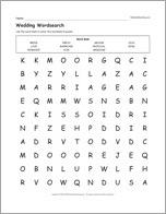 Wedding Wordsearch