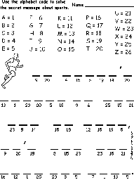 Sports Alphabet Code