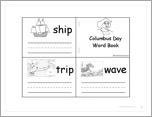 Columbus Day Word Mini Book